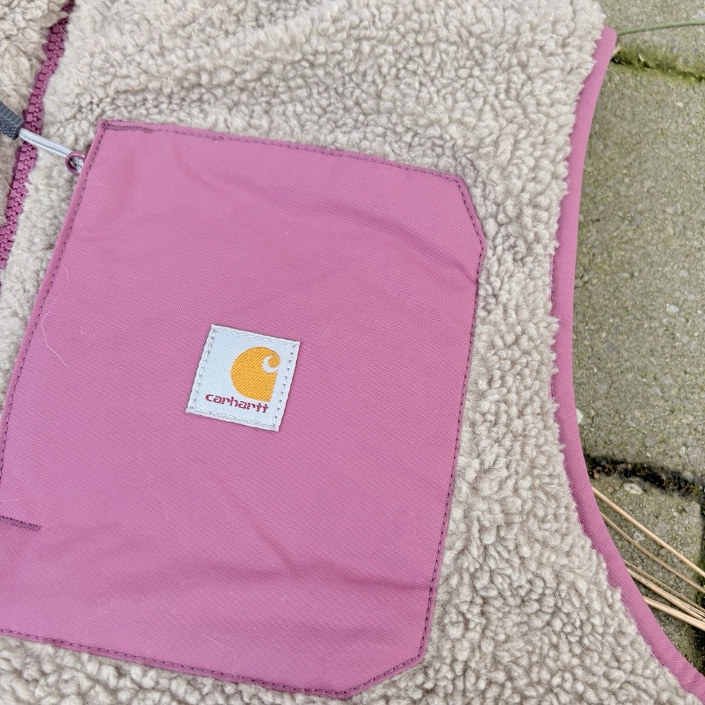 Carhartt Montana Puffer Vest Sz L Insulated Reversible Sherpa Pink EUC No Flaws - Picture 7 of 8